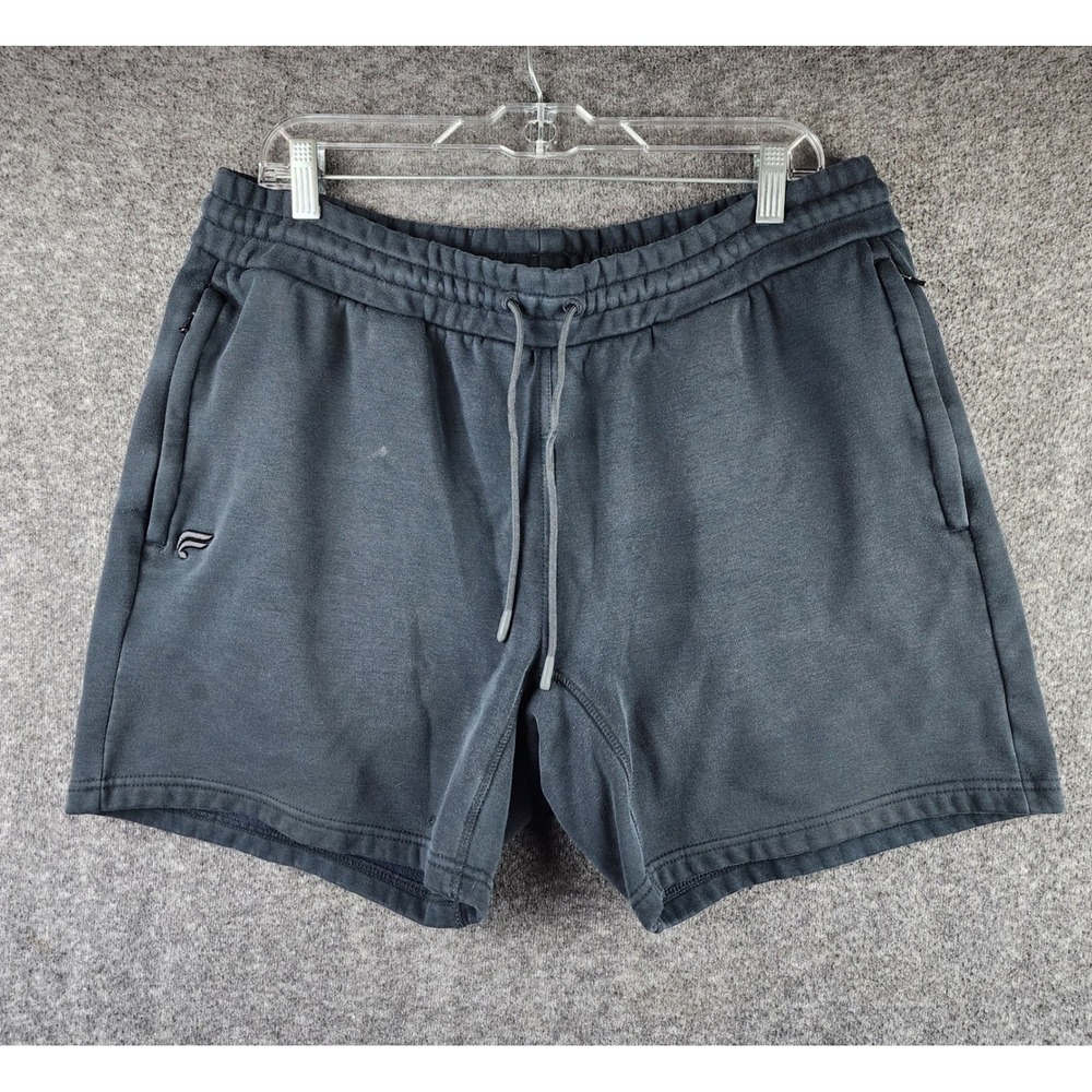 Fabletics Shorts Mens XL Athletic Dark Gray Zipper Pockets Fleece Lined GOOD